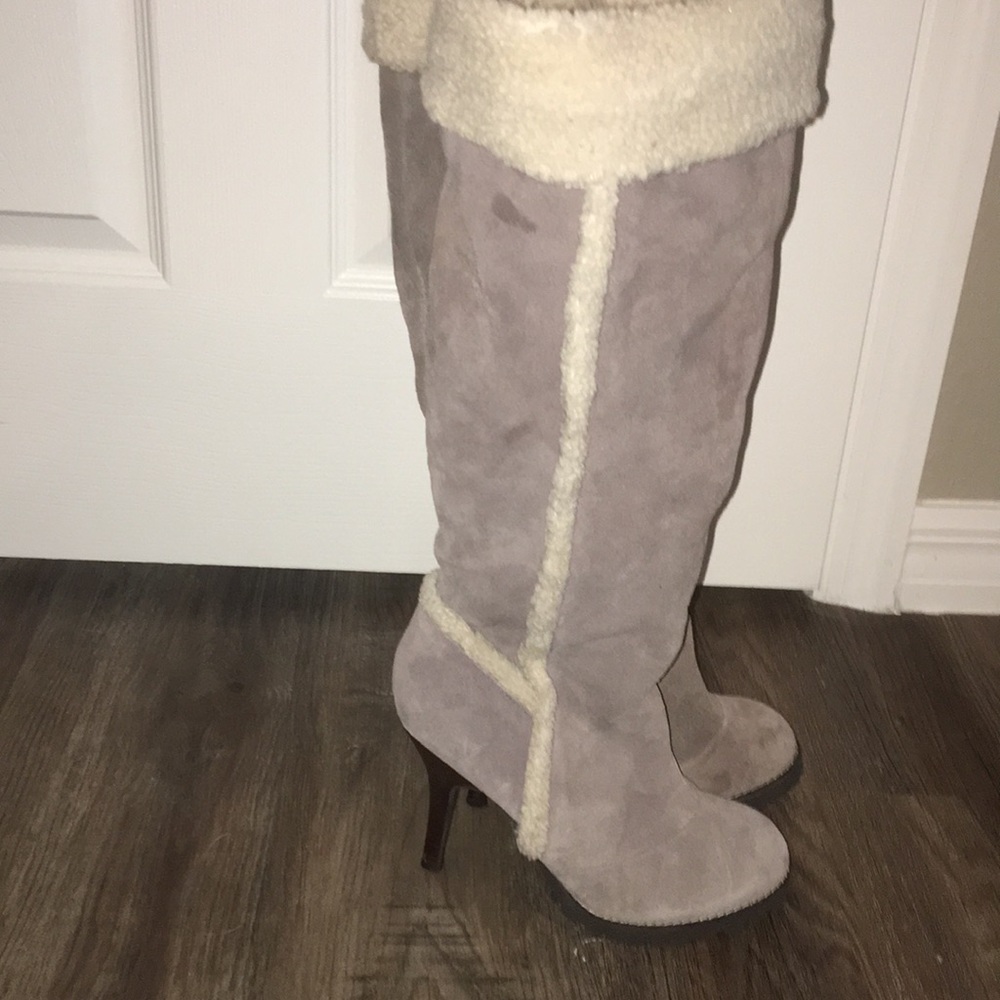 Faux fur/shearling lined heeled boots size 7.5